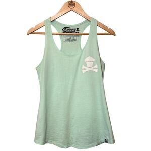 Johnny Cupcakes Tank Top Crossbones Racerback Boston 50/50 Green Women’s Large